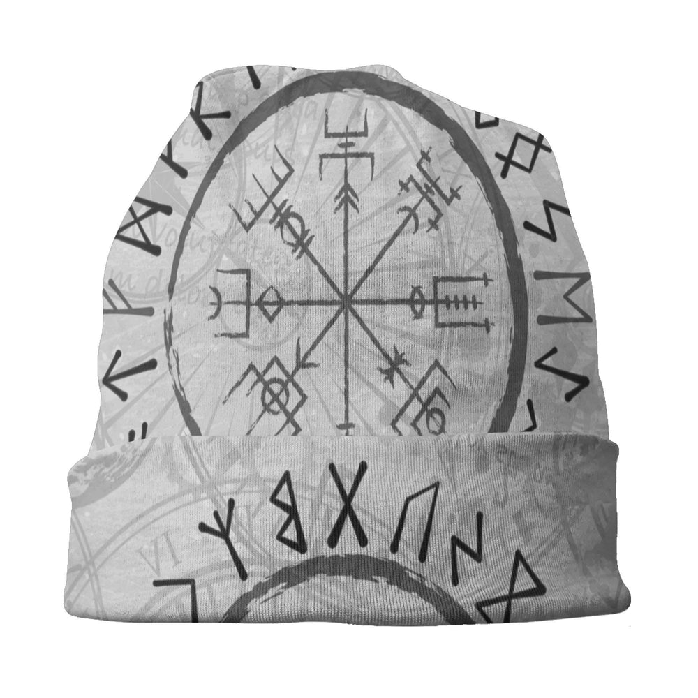 WorldNorse Grayscale Vegvisir Rune Matrix Beanie - image 1