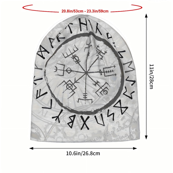 WorldNorse Grayscale Vegvisir Rune Matrix Beanie - image 4