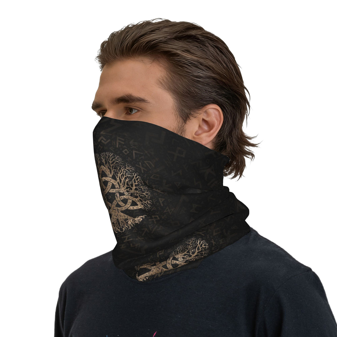 WorldNorse Triquetra Yggdrasil Rune Face Mask & Neck Gaiter - 24 x 43 cm - image 0