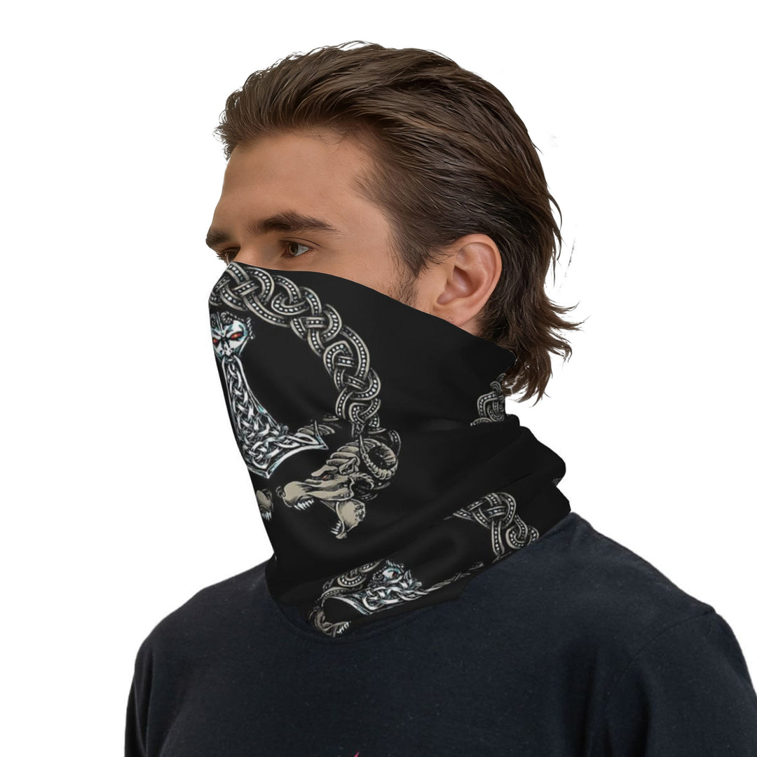 WorldNorse Thors Hammer Knot Serpent Face Mask & Neck Gaiter - 24 x 43 cm - image 0