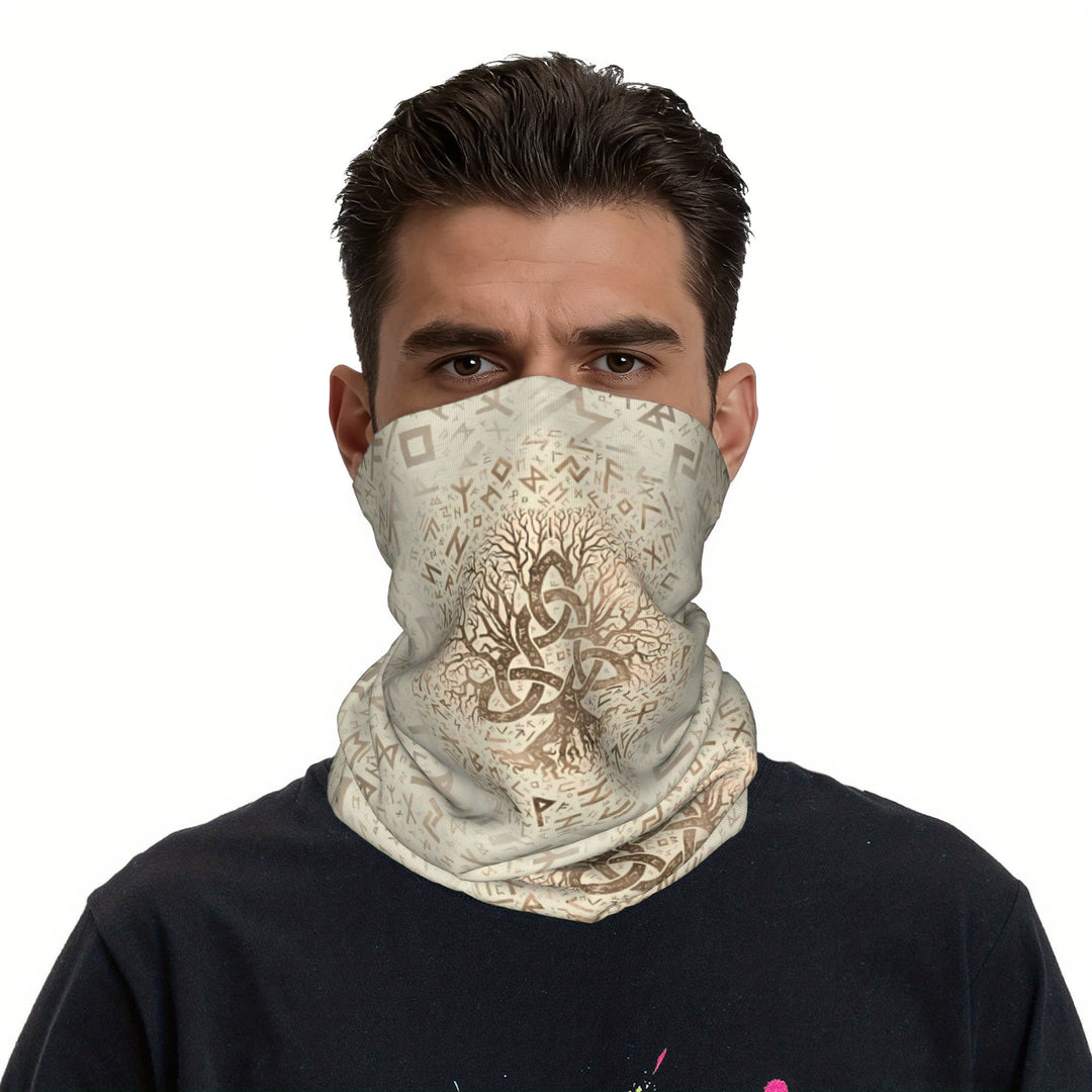 WorldNorse Ivory Yggdrasil Knot Rune Face Mask & Neck Gaiter - image 2