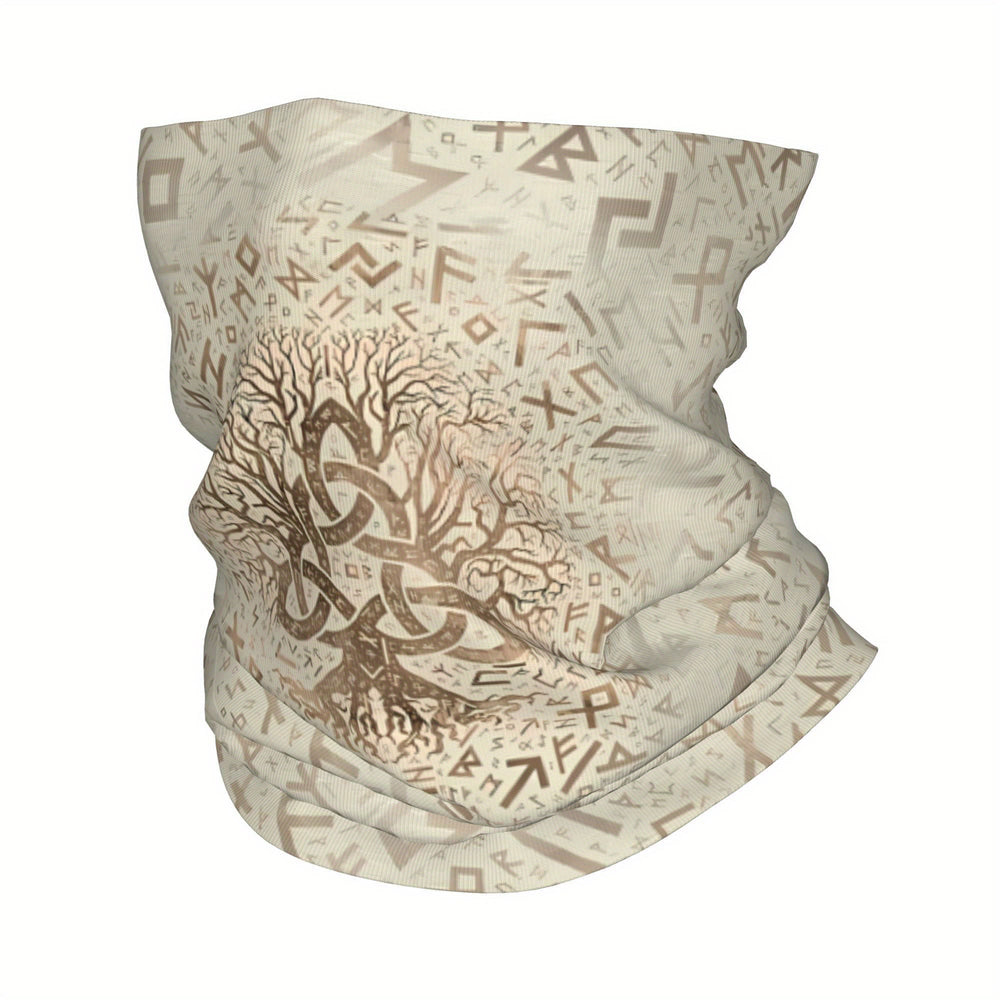 WorldNorse Ivory Yggdrasil Knot Rune Face Mask & Neck Gaiter - image 1