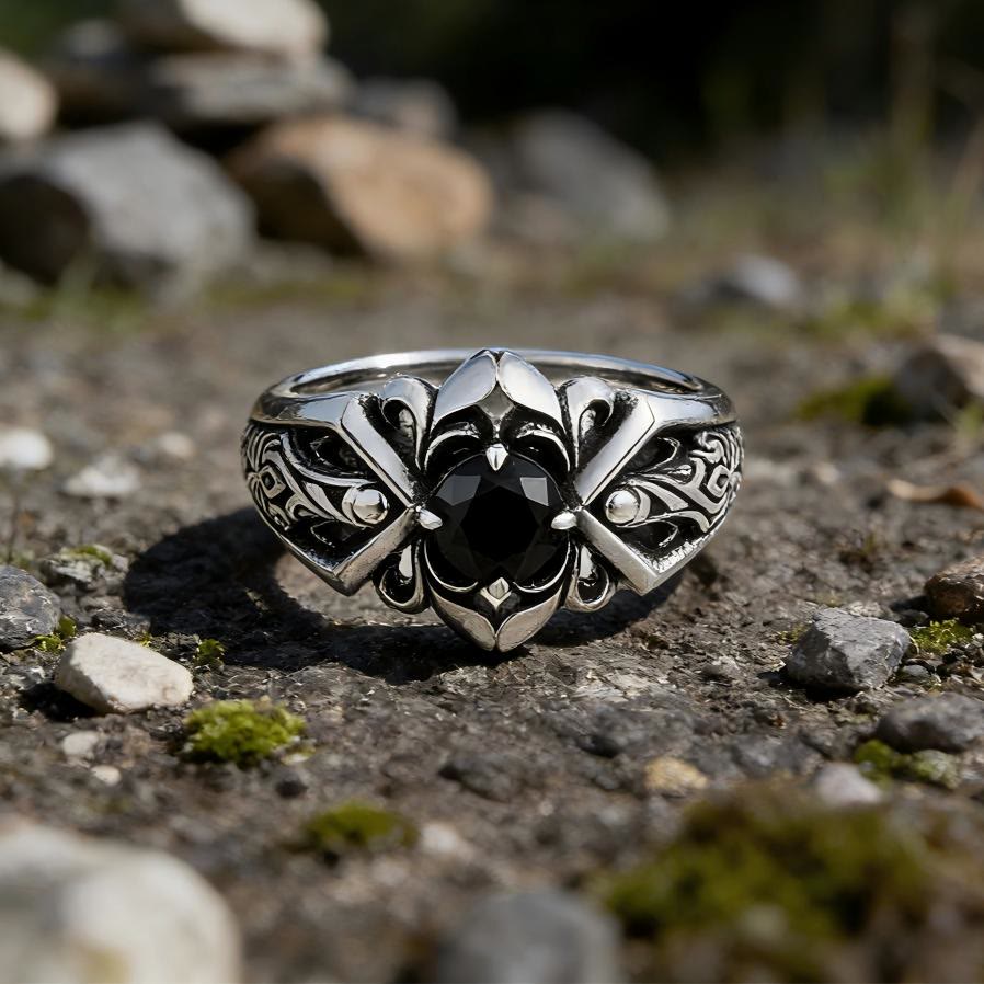  FREE Today: Gloom Filigree Obsidian Ring - Adjustable - image 0