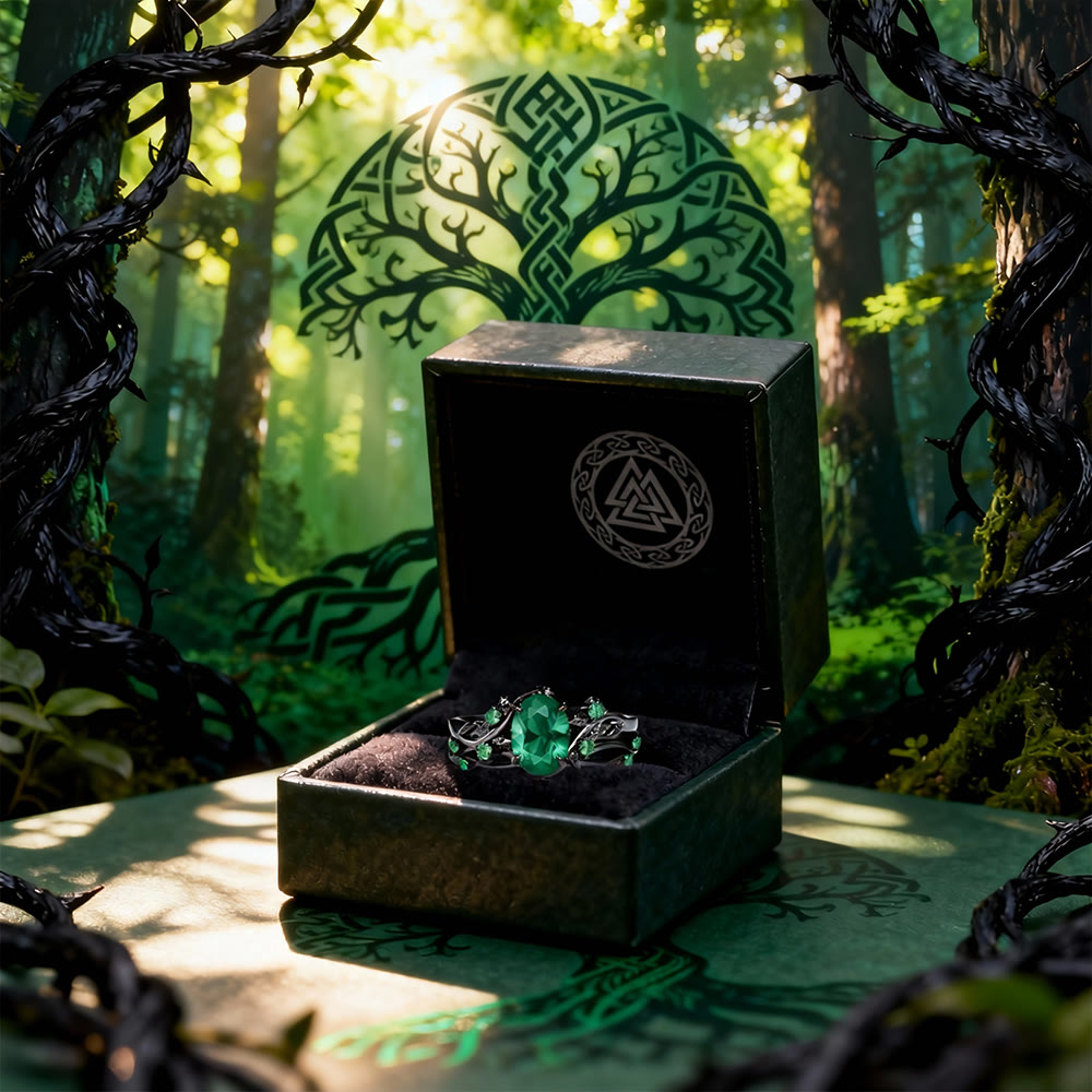 FREE Today: Yggdrasil Emerald Black Vines Ring Set - image 4