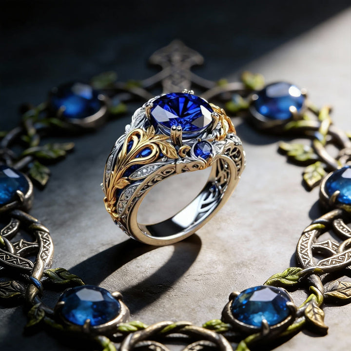 FREE Today: Royal Blue Sapphire Vine Ring - US 11 - image 0