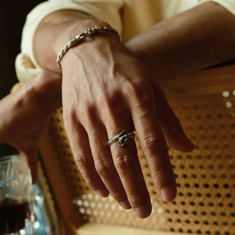 FREE Today: Serpent Scale Forest Stone Weave Ring - image 1