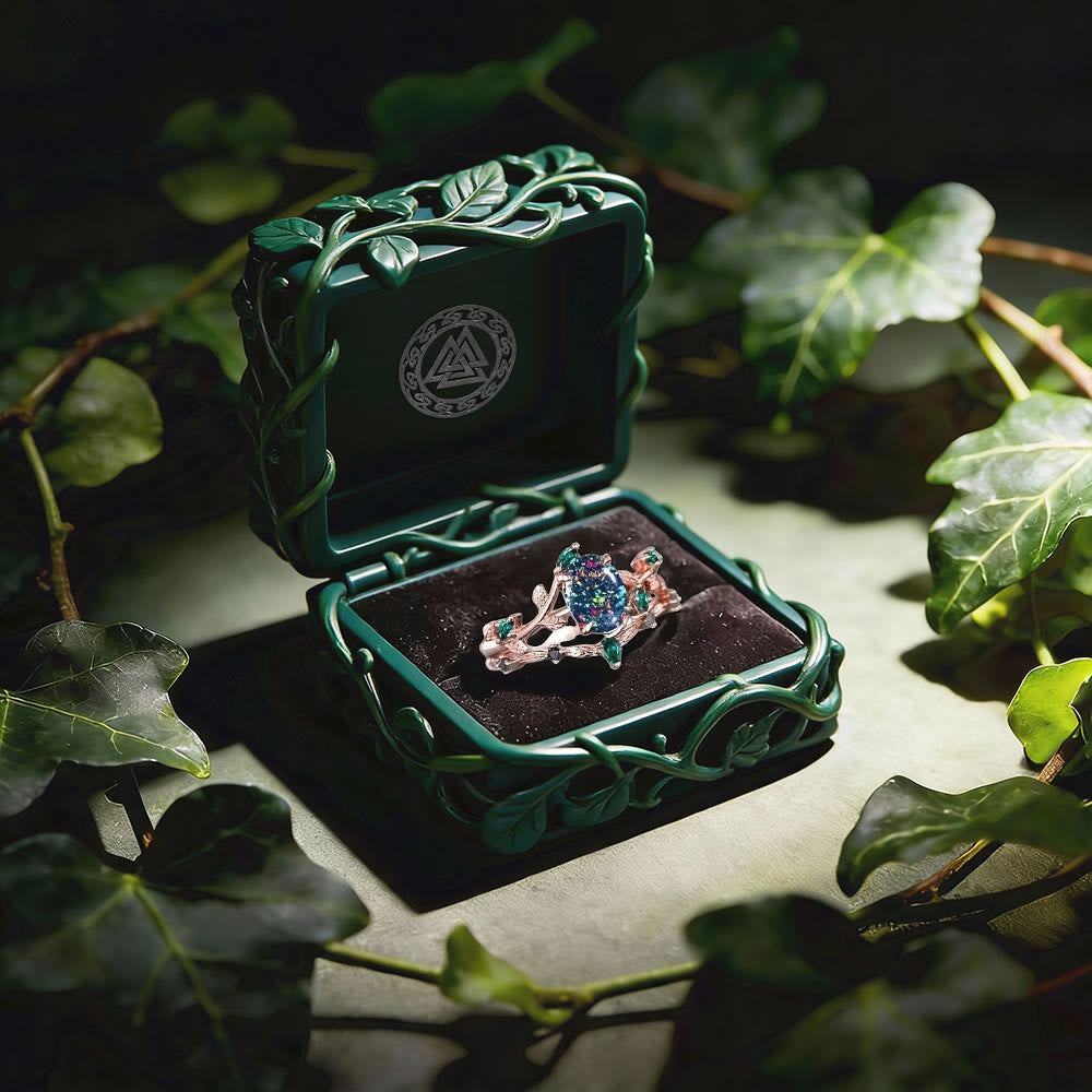 FREE Today: Yggdrasil Twig Leaf Rose Gold Ring Set - image 4