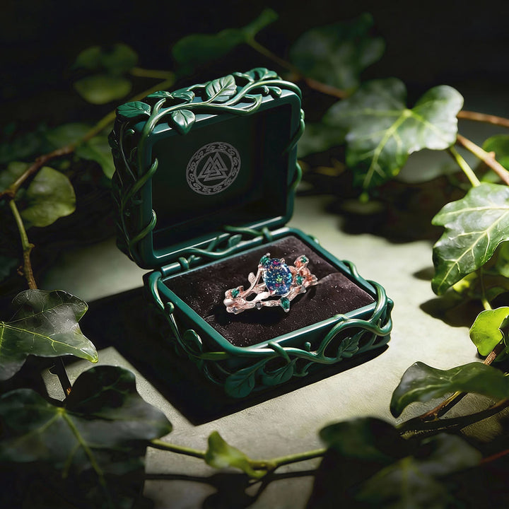 FREE Today: Yggdrasil Twig Leaf Rose Gold Ring Set - image 4