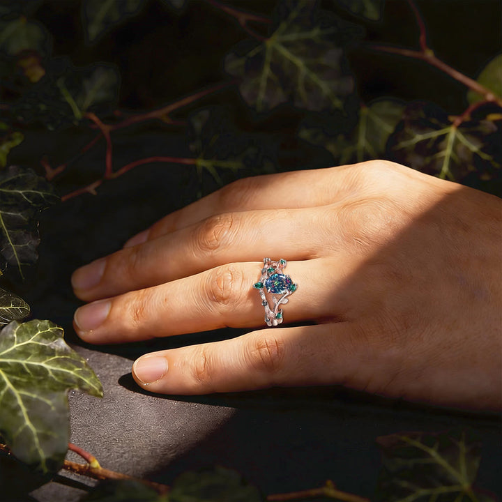 FREE Today: Yggdrasil Twig Leaf Rose Gold Ring Set - image 1