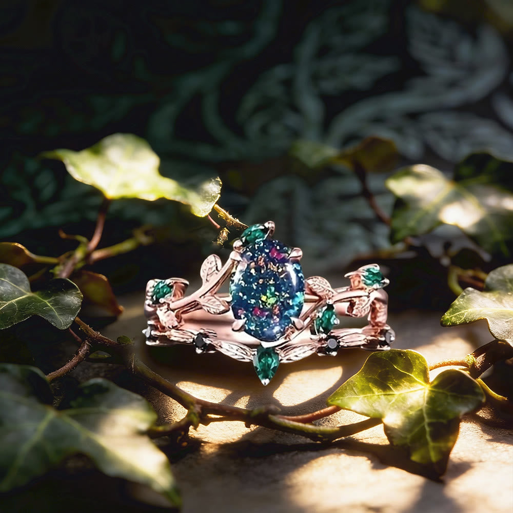 FREE Today: Yggdrasil Twig Leaf Rose Gold Ring Set - US 10 - image 0