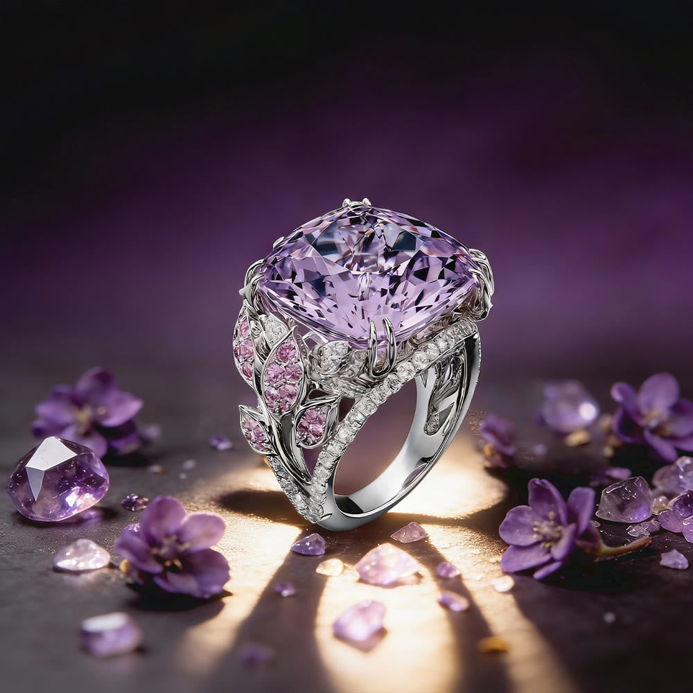FREE Today: Freya's Floral Lavender Amethyst Ring - US 10 - image 0