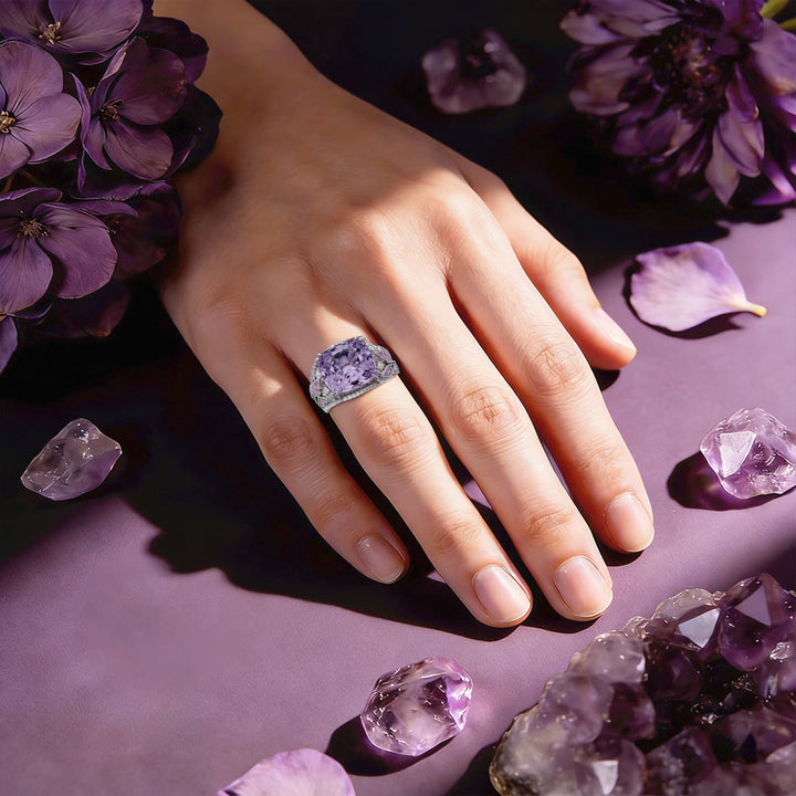 FREE Today: Freya's Floral Lavender Amethyst Ring - image 1