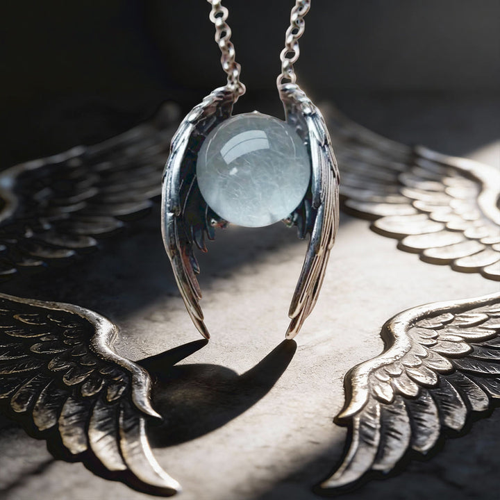 FREE Today: Angel Wings Crystal Pendant Necklace - Silver - image 0