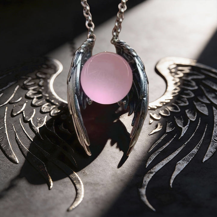FREE Today: Angel Wings Crystal Pendant Necklace - Pink - image 5