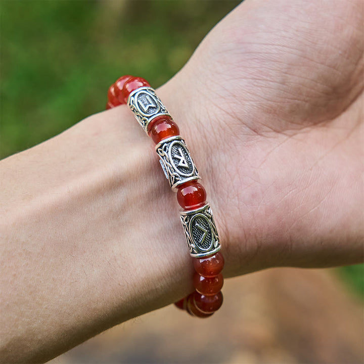 WorldNorse Viking Rune Variegated Crystal Beaded Bracelet - image 5
