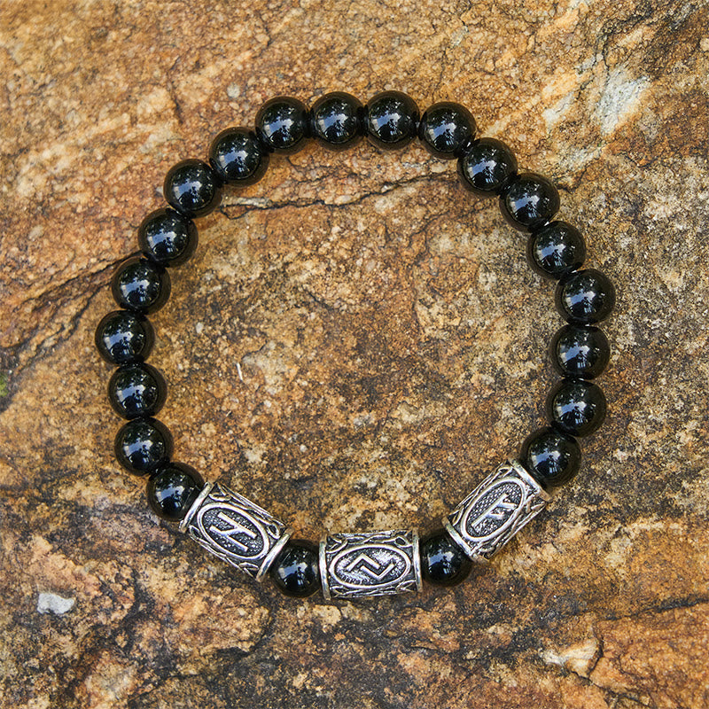 WorldNorse Viking Rune Variegated Crystal Beaded Bracelet - image 2