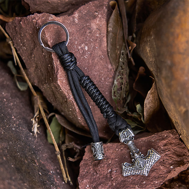 WorldNorse Thors Hammer Rune Braided Keychain - image 8