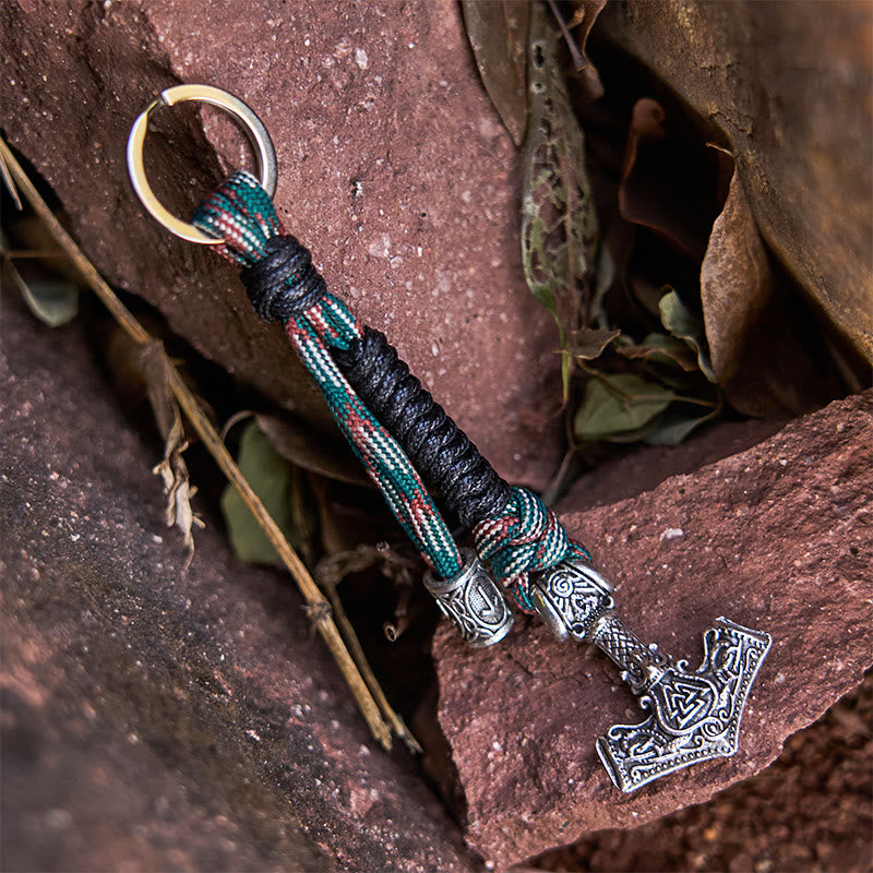 WorldNorse Thors Hammer Rune Braided Keychain - image 6