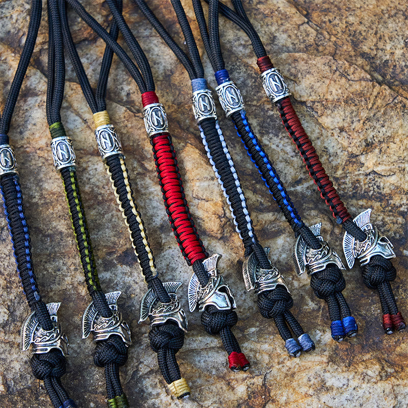 WorldNorse Viking Helm Talisman Braided Keychain - image 0