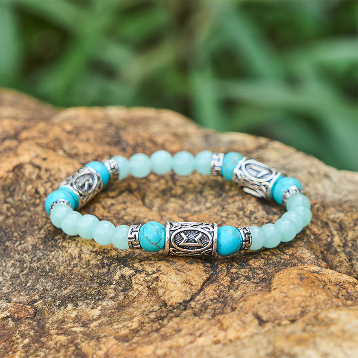 WorldNorse Rune Chromatic Crystal Beaded Bracelet - Amazonite - image 13