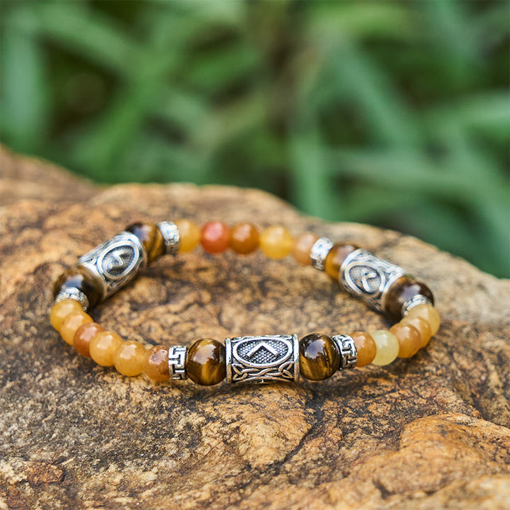 WorldNorse Rune Chromatic Crystal Beaded Bracelet - Yellow Aventurine - image 4
