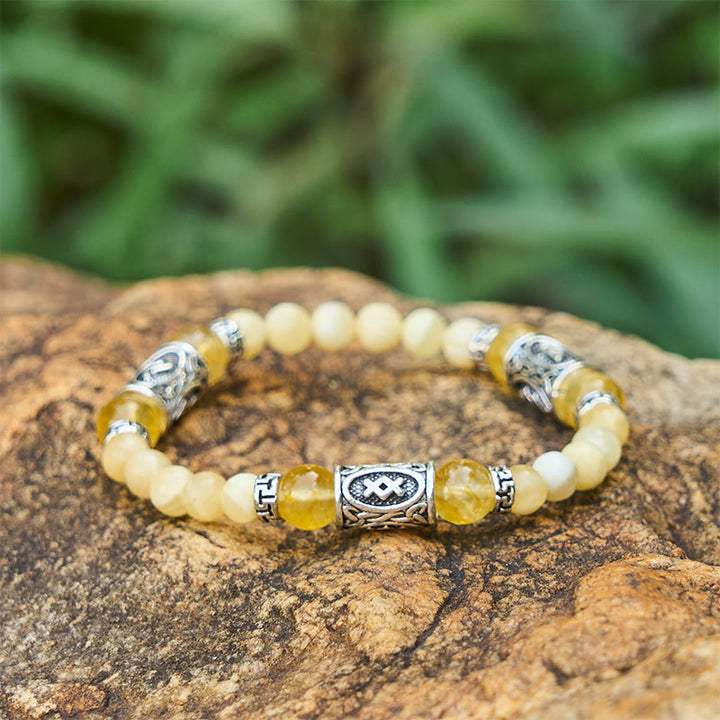 WorldNorse Rune Chromatic Crystal Beaded Bracelet - Citrine - image 9