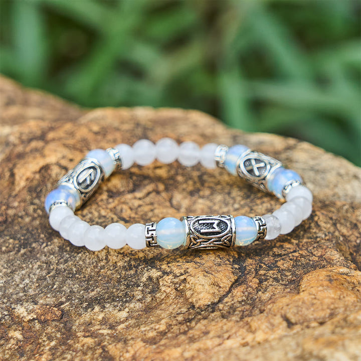 WorldNorse Rune Chromatic Crystal Beaded Bracelet - Opalite - image 15