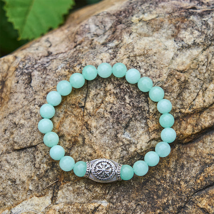 WorldNorse Viking Runes Vegvisir Crystal Beaded Bracelet - Aquamarine - image 19