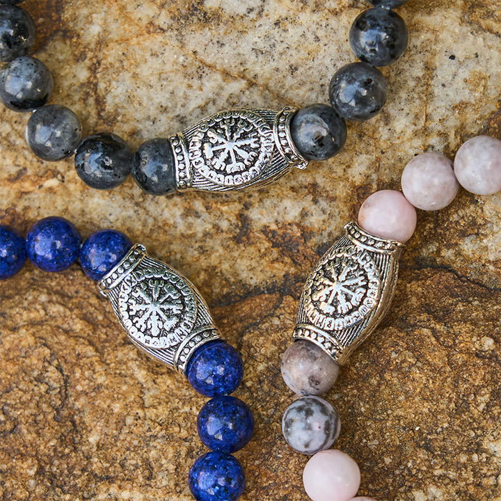WorldNorse Viking Runes Vegvisir Crystal Beaded Bracelet - image 7