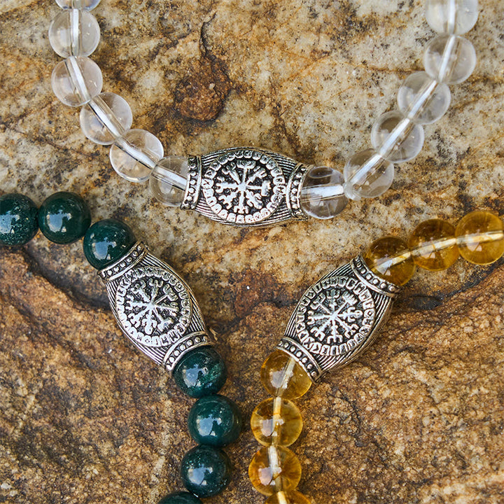 WorldNorse Viking Runes Vegvisir Crystal Beaded Bracelet - image 2