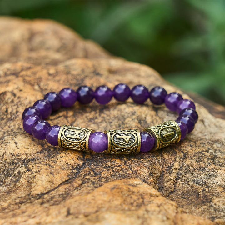 WorldNorse Heterochromatic Assorted Crystal Beaded Bracelet - Amethyst - image 5