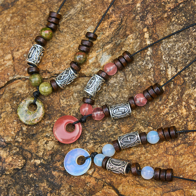 WorldNorse Viking Iridescent Talisman Beaded Necklace - image 1