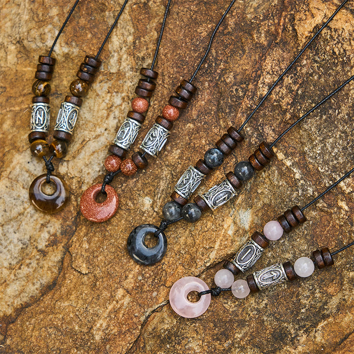 WorldNorse Viking Iridescent Talisman Beaded Necklace - image 8