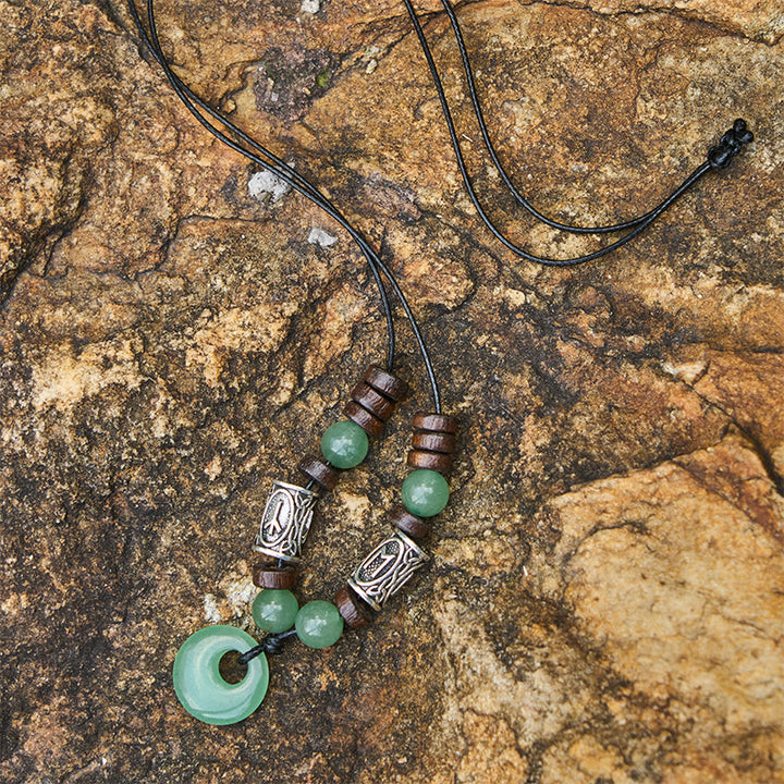 WorldNorse Viking Iridescent Talisman Beaded Necklace - Green Aventurine - image 9