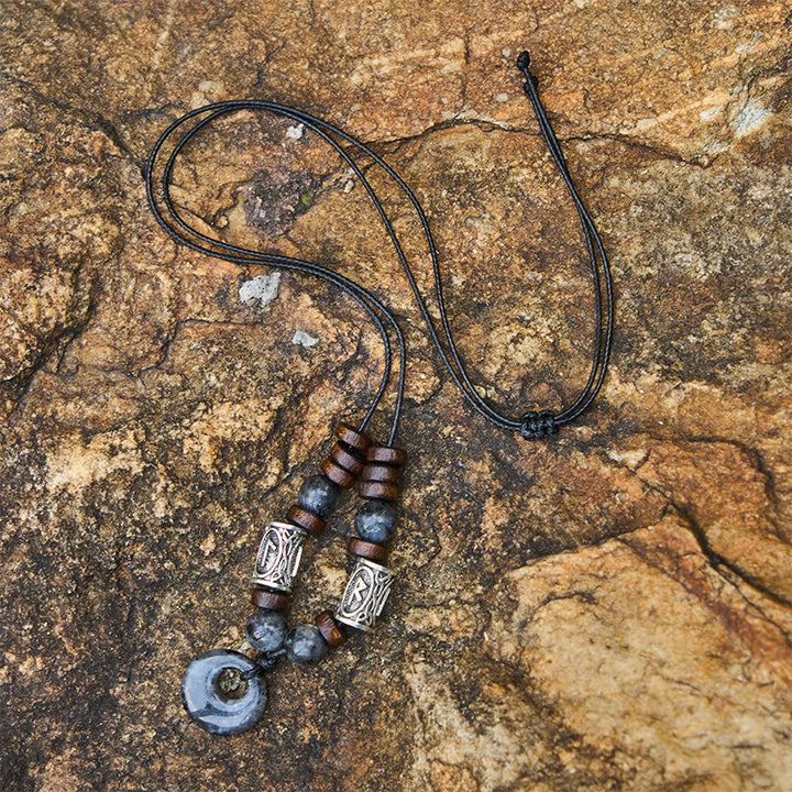 WorldNorse Viking Iridescent Talisman Beaded Necklace - Labradorite - image 6