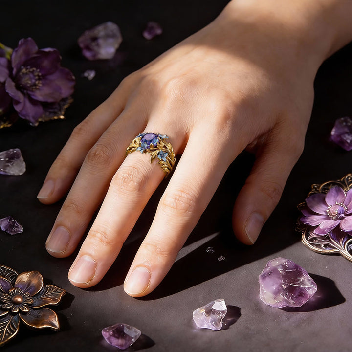 FREE Today: Iridescent Forget-Me-Not Floral Vine Ring - image 11