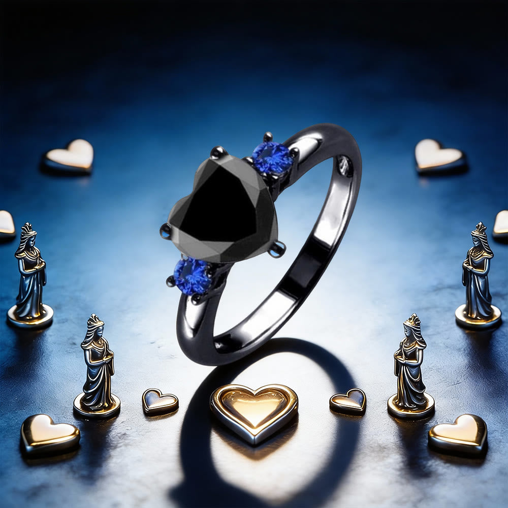 FREE Today: The Dark Queen's Heart Black Onyx Ring - US 11 - image 0