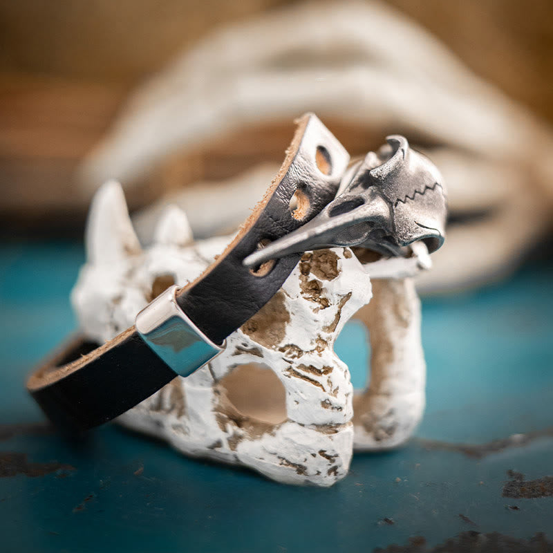 WorldNorse Nordic Vintage Raven Adjustable Leather Bracelet - image 7