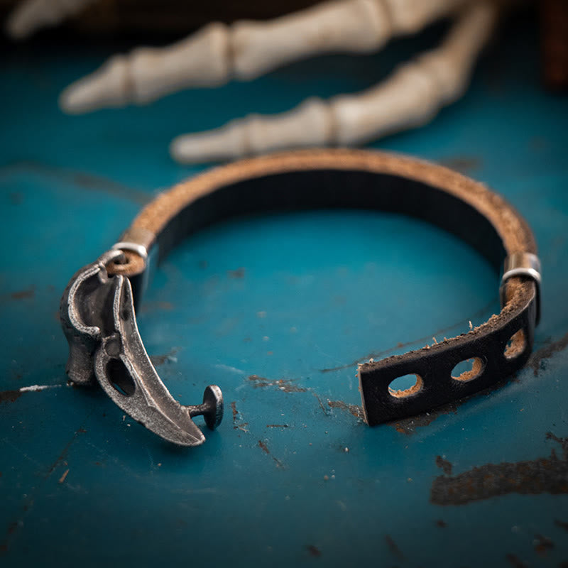 WorldNorse Nordic Vintage Raven Adjustable Leather Bracelet - image 3
