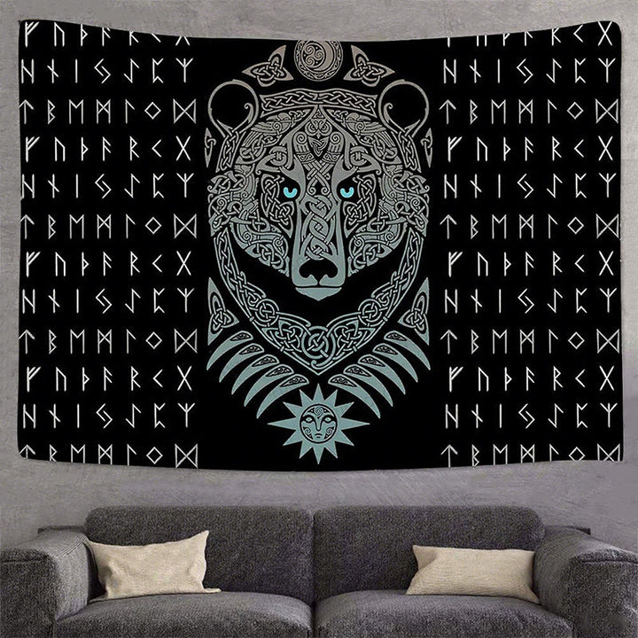 WorldNorse Viking Weave Bear Rune Lunar Solar Tapestry - image 3