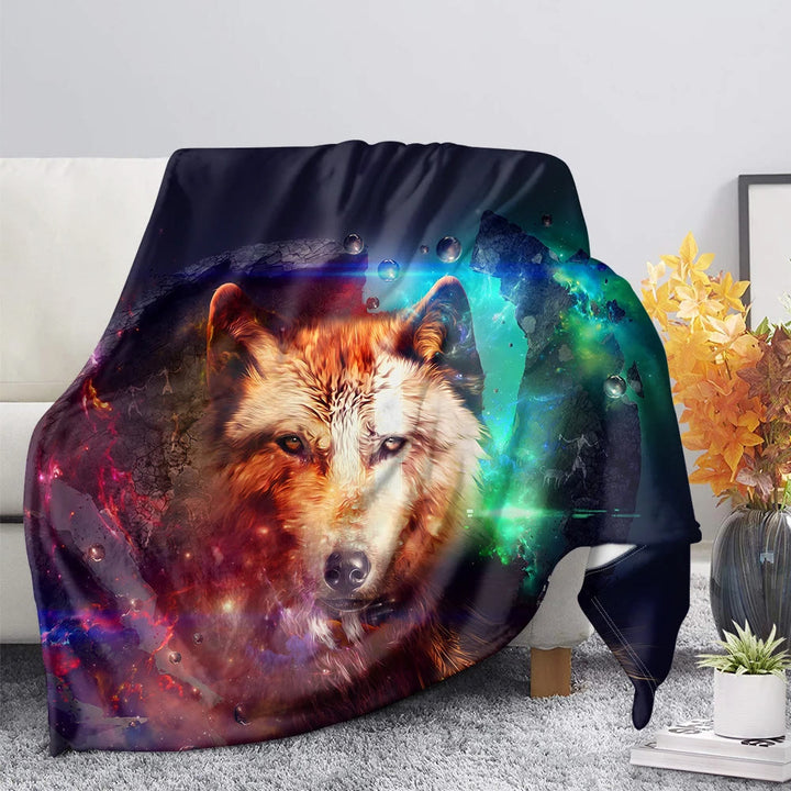 WorldNorse Pack Wolf Moonlit Thicket Blanket - Cosmic Wolf - 264x228cm - image 6