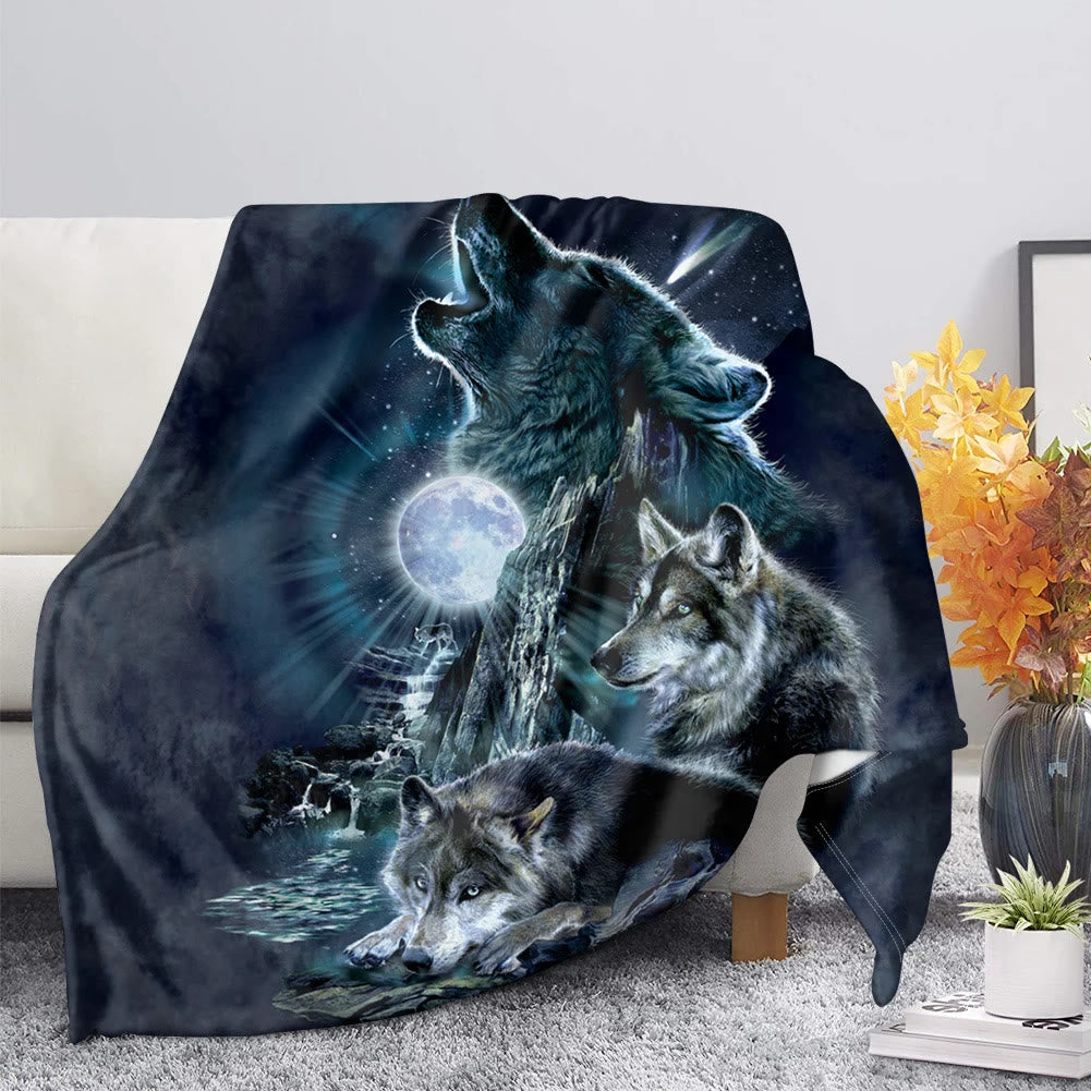WorldNorse Pack Wolf Moonlit Howl Blanket - Pack Wolf - 264x228cm - image 0