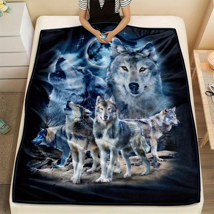 WorldNorse Wolf Kin Moonlit Crag Gathering Blanket - image 4