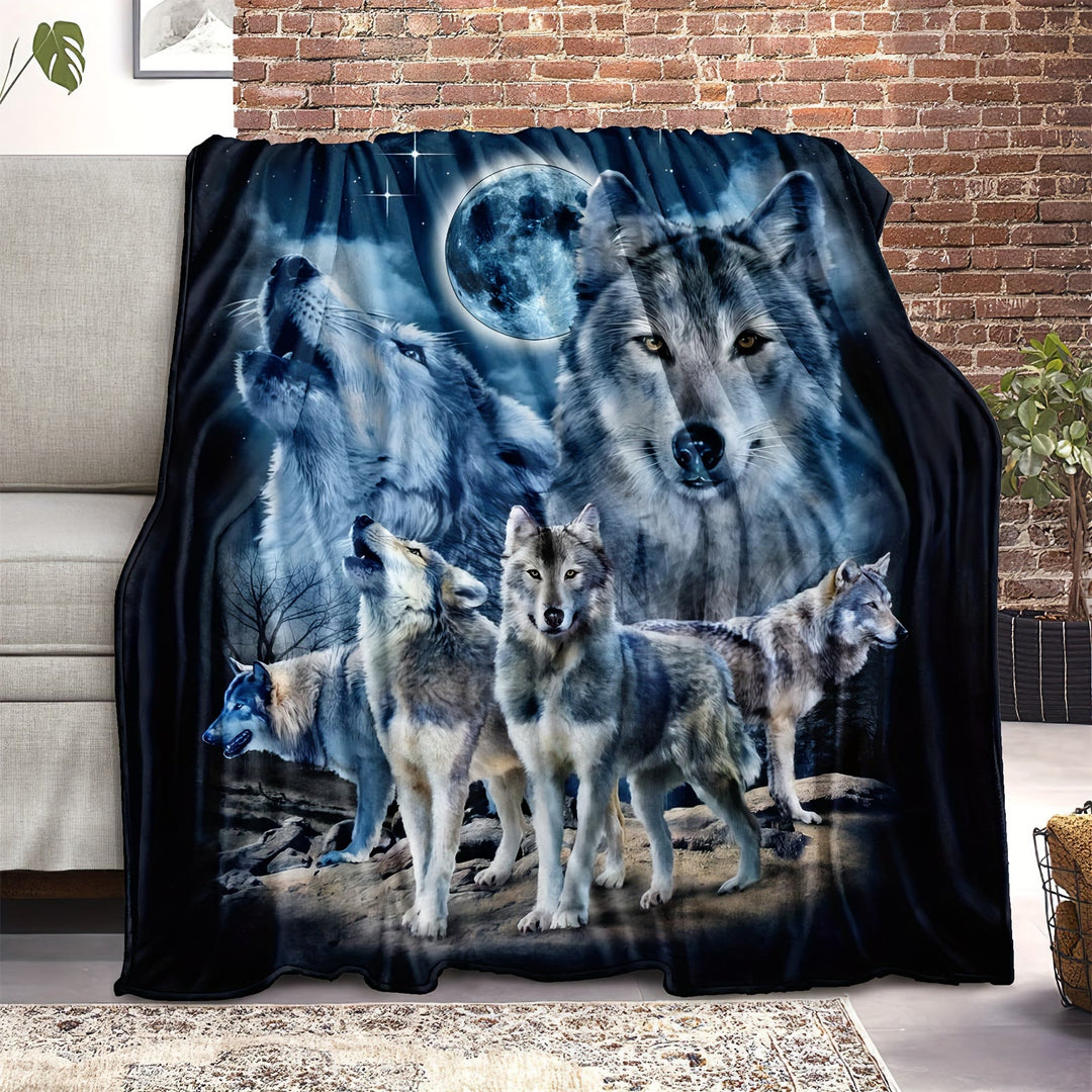 WorldNorse Wolf Kin Moonlit Crag Gathering Blanket - image 2
