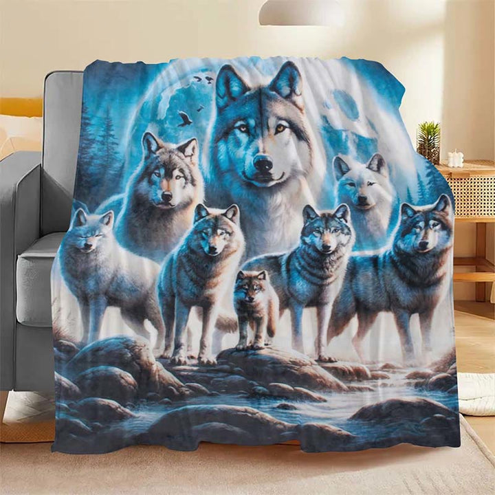 WorldNorse Wolf Kin Frost Moon Crag Stream Blanket - image 3