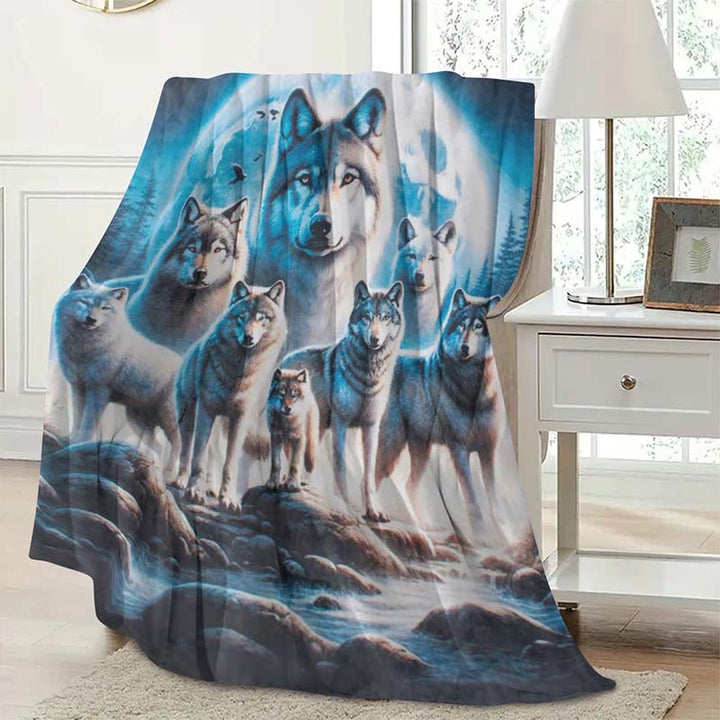 WorldNorse Wolf Kin Frost Moon Crag Stream Blanket - image 4