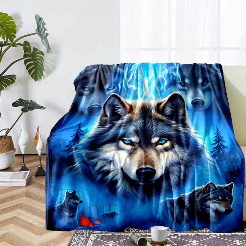 WorldNorse Layered Wolf Pack Frost Woodland Ember Blanket - image 3