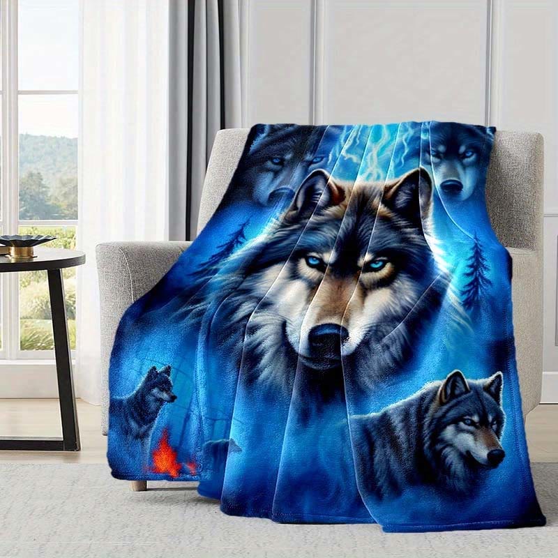 WorldNorse Layered Wolf Pack Frost Woodland Ember Blanket - image 2