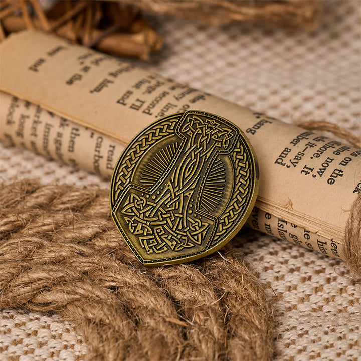 WorldNorse Viking Mjolnir Celtic Knot Brooch - image 5