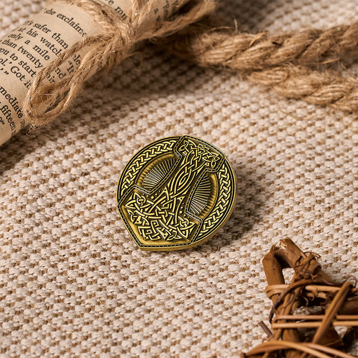 WorldNorse Viking Mjolnir Celtic Knot Brooch - image 6